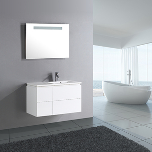<span class=keywords><strong>Mobile</strong></span> da <span class=keywords><strong>bagno</strong></span> a parete bianco puro con quattro <span class=keywords><strong>cassetti</strong></span>, lavabo Offset e porta apribile personalizzabile e classico Best-seller - Product Image 1