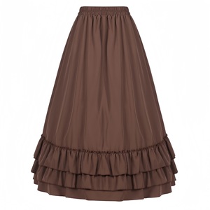 Falda medieval gótica renacentista de mujer, estilo en capas, negra, verde, marrón, para actuaciones de adultos, sin etiqueta - Product Image 4