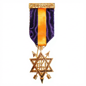 Joya de pecho Unisex de 1er Grado de Order Secret Monitor con lazo amarillo púrpura reflejo de agua Look adultos () - Product Image 1