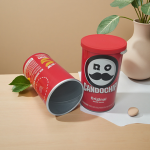 Scatola Cilindrica in Carta Kraft Ecologica Personalizzata per Imballaggio di Patatine - Product Image 1