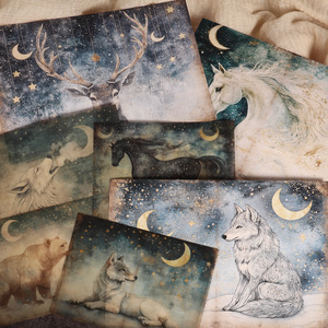 JAI IMAN-Ensemble de 16 papiers A5 transparents pour <span class=keywords><strong>scrapbooking</strong></span>, 8 papiers transparents à l'acide sulfurique et 36 autocollants - Product Image 4