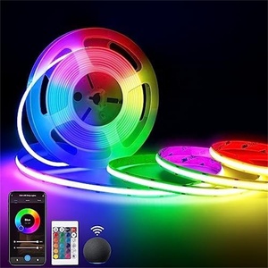 Bande lumineuse <span class=keywords><strong>LED</strong></span> RVB intelligente de 5M avec APP/télécommande/commande vocale lampe d'ambiance colorée sur mesure bande lumineuse décorative intérieure - Product Image 2