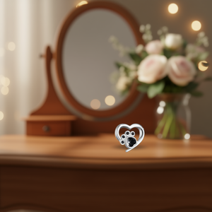 Boucles d'oreilles en forme de cœur en or blanc E1900 avec sertissage en zircon pour femmes, bijoux mignons et tendance, cadeau - Product Image 2