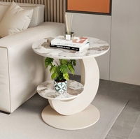 Petite table d'appoint ronde double couche créative et haut de gamme pour salon balcon meubles de maison mobiles de style ferme