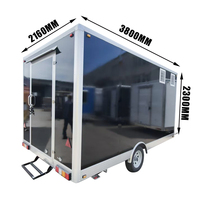 Camions de restauration en acier inoxydable de 12 pieds à vendre en Chine - Bar mobile et remorque à café avec alimentation intégrée pour la vente au détail de glaces et de snacks
