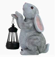 Harzfigur Yutu mit Laterne, handbemalt, warmes Licht-Design, Outdoor-Geschäftsgeschenk für Feiertagsdekoration