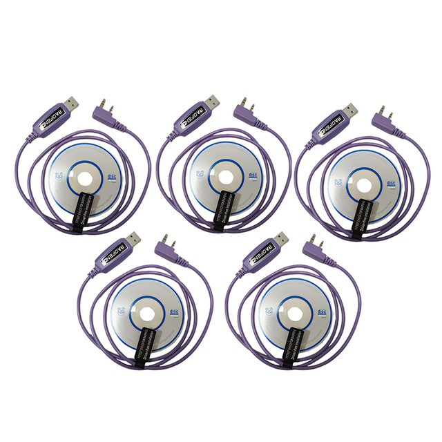 USB Programming Cable With CD for Baofeng UV-5R 10R 82 888S 5RH K5 PLUS GT-5 UV-S9PLUS UV-13 16 17 21 25 Pro Walkie Talkie Radio