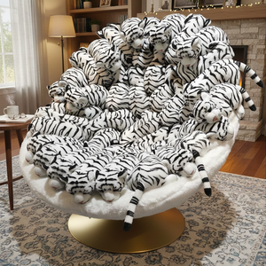 Fauteuil en peluche de luxe personnalisé en forme d'animal créatif, canapé pivotant, meuble d'appoint pour salon - Product Image 1