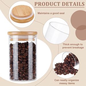 Top Seller 120Ml 150Ml <b>200Ml</b> 300Ml 950Ml Food Grade Borosilicate Glass Jar With Bamboo Lid - Product Image 4