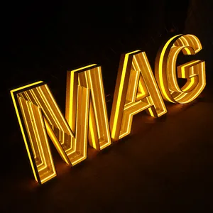 Nuevo diseño logotipo personalizado RGB Led 3D Magic Infinity espejo multicapa neón signo 3D espejo infinito letras signo decoración de pared