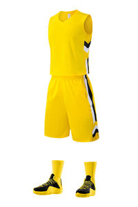 Blaue und gelbe Kinder Basketball Trikots Team Wear Sports Set - Product Image 2