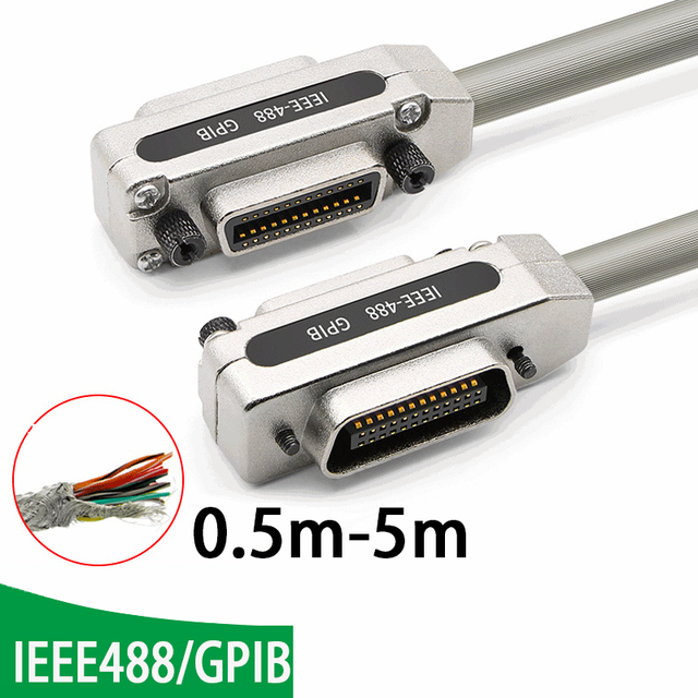 IE488 Data Cable Industrial Control BUS Connect Computer Motherboard Line GPIB Ieee488 Transmission Wire 1m 1.5m 2m PCI PC Cord