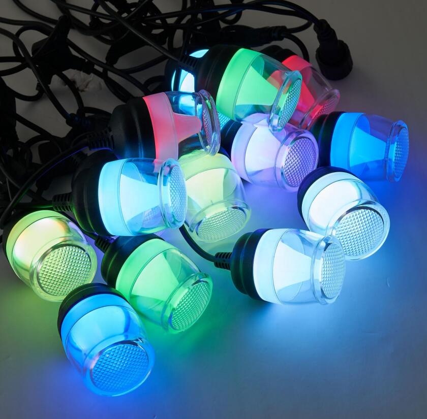 Garden Decor Waterproof RGB App Remote Control Hanging Socket Light Chain Connectable String Lights NEW