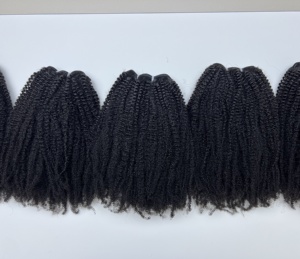 Venta al por mayor 100% Virgen Mongol Afro Kinky Curly Extensiones de cabello humano Tejido Doble Extensiones - Product Image 5