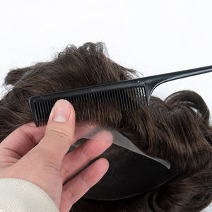 Prothèse capillaire pour homme en cheveux humains vierges de haute qualité, avec base en PU et dentelle suisse, cheveux indiens Remy, pour un système d'implantation naturel. - Product Image 3