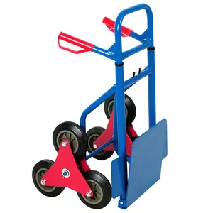 Stair Climbing Cart with Six Rubber Wheel Portable Folding Hand Truck