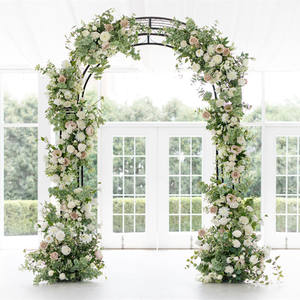 Artificial White Rose Hydrangea Wedding <b>Arch</b> <b>Decorated</b> Flower Metal Wedding <b>Arch</b> <b>for</b> Wedding Background Flower Hoop - Product Image 3