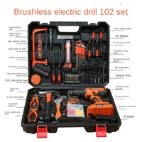 Perceuse électrique sans fil 21V avec logo personnalisé, moteur sans balais, ensemble d'outils de perçage, batterie lithium-ion, multifonctionnelle