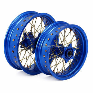 Jeu de roues de motocross 21" 19" en aluminium CNC pour <span class=keywords><strong>YZ</strong></span> <span class=keywords><strong>125</strong></span> <span class=keywords><strong>YZ</strong></span> 250 2008-2016, moyeux bleus, jantes noires, haute performance, pièces de jantes pour moto tout-terrain - Product Image 4