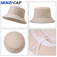 Chapeau Bob Pliable en Coton à Bord Large et Dessus Plat, Style Pêcheur, pour Plage et Voyage, avec Logo Brodé Personnalisé, Protection Solaire, Unisexe Hommes Femmes, OEM, Vente en Gros