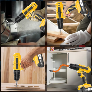 Perceuse sans fil 20V avec visseuse sans clé, moteur à balais à vitesse variable, outil de bricolage alimenté par batterie, modèle CD-20T-1 (version locale US) - Product Image 4