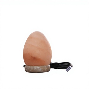 Lampe de sel de l'Himalaya sculptée de qualité supérieure, purement naturelle, blanche et rose, étanche, pour décorations de fêtes et de mariages, avec base en bois - Product Image 2