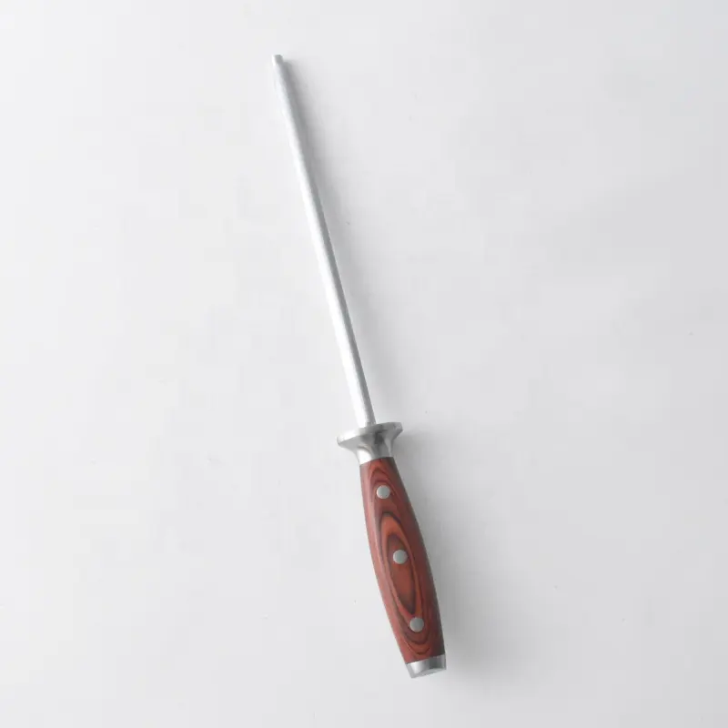 Haste de afiar faca profissional em aço de alto carbono 65 HRC com cabo de madeira pakka embalagem caixa de presente