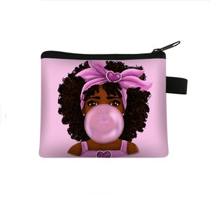 Trousse de <span class=keywords><strong>Maquillage</strong></span> Portable Noire pour Filles Afro-Américaines, Sacs Cosmétiques Élégants pour Femmes avec Fermeture Éclair, Style National - Product Image 3