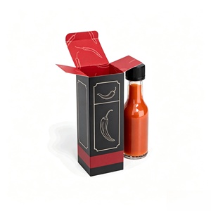 Wholesale Custom Hot Sauce Packaging <b>Box</b> Customized Logo Printed Single Glass <b>Bottle</b> Package Paper <b>Box</b> Or Mailer Shipping <b>Box</b> - Product Image 1