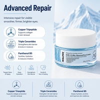Crème pour les yeux bio-rénovatrice anti-cernes, anti-poches et anti-rides GHK-CU Peptide de cuivre bleu Acide hyaluronique PDRN