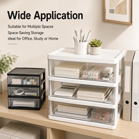 Meuble de rangement de bureau transparent avec tiroirs, organiseur de papeterie empilable, boîte de classement multi-niveaux pour la maison, l'école et le bureau