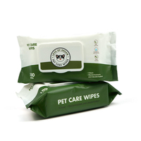 Lingettes pour animaux de compagnie hypoallergéniques personnalisées avec logo d'usine - 100 lingettes biodégradables, sans parfum, désodorisantes pour chiens et chats