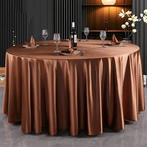 Otel Restoran Kahverengi Yuvarlak Polyester Masa Örtüsü Lüks Tarz Lüks Düğün Ziyafet Masa Örtüsü Yemek Mutfak Alanı - Product Image 1