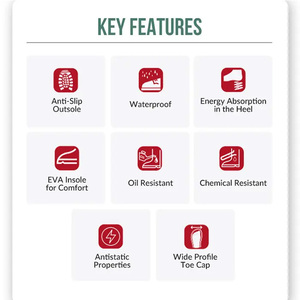 Bottes de pluie Wellington imperméables de qualité supérieure à usage intensif Chaussures de sécurité à bout en acier - Product Image 4