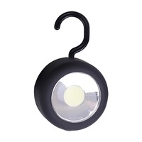 Lampe de travail COB ronde portable, fonctionnant avec 3 piles AAA, avec crochet magnétique, lampe de réparation automobile, lampe de camping en plein air