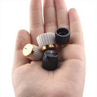 Bouton de commande rotatif en alliage d'aluminium usiné CNC avec insert en plastique, bouton de contrôle de volume personnalisé pour équipement audio