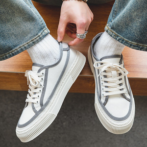 รองเท้าผ้าใบผู้ชาย รุ่นใหม่ประจำฤดูร้อนปี 2026 สไตล์ลำลอง ลายทาง พื้นหนา ใส่ได้หลากหลาย คู่รักใส่ได้ ระบายอากาศดี รองเท้าผ้าใบแฟชั่น - Product Image 6