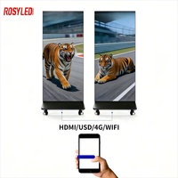 Écran d'affichage LED pliable ROSYLED GOB P1.25 P1.86 P2 P2.5, écran publicitaire HD pliable sur pied, directement de l'usine