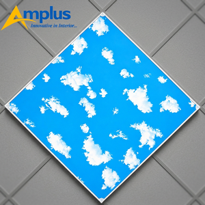 Panel de Techo Cuadrado de Cemento Impermeable Amplus, Diseño de Nubes Azules, Panel Decorativo con Rejilla de Techo para Montaje Suspendido - Product Image 1