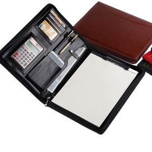 Wholesale <strong>Multi</strong>-function PU Zipper Documents Organizer Agenda Portable Portfolio Leather File <strong>Folder</strong> - Product Image 1