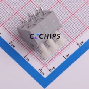 256-403 Spring Terminal Block Through hole Component (THT),P=5.08mm Connector 5.08mm Gray Through Hole 3P - Product Image 2