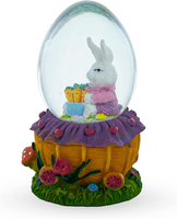 Panier de carottes de lapin de Pâques en résine fait à la main Globe d'eau Décoration de table à motifs d'animaux pour la fête de Pâques à la maison et au bureau au printemps