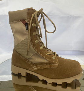 SFB101 รองเท้าบูทผู้ชายสีน้ำตาลโคโยตี้แบบยุทธวิธีสำหรับทะเลทราย แบบหุ้มข้อสูง ผลิตจากผ้าแคนวาสผสมหนังกลับ พื้นรองเท้าแบบลูกยางทนทานต่อการสึกหรอ เหมาะสำหรับการเดินป่าและการฝึกภาคสนาม - Product Image 2