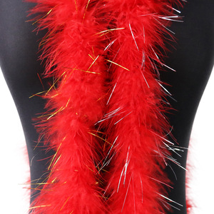 ผ้าพันคอขนนกตุรกีสีเงินเมทัลลิกทอง ยาว 2 เมตร ลายย้อม MARABOU BOA สำหรับงานแต่งงาน ตกแต่งรถยนต์ น้ำหนัก 13 กรัมต่อแพ็ค - Product Image 4