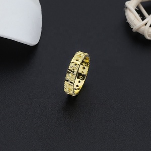 Anillo de Compromiso de Latón Chapado en Oro de 24K al por Mayor JXX, Estilo Clásico Simple, Joyería para Mujer, Oro de Dubái - Product Image 2