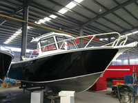 Gobytoy — bateau radiocommandé en aluminium, 7.5m / 25 pieds, cabine centrale, certifié CE avec demi-cabine