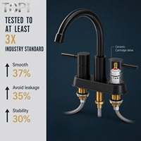 Robinet Mitigeur de Lavabo Noir Mat en Acier Inoxydable Eau Chaude et Froide Vente en Gros Usine OEM ODM