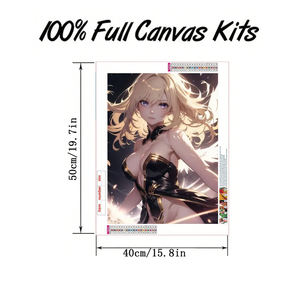 Peinture Diamant Moderne 40x50cm Beauté Blonde Sexy, Kit Complet de Perles Acryliques Rondes pour Décoration Murale DIY - Product Image 2