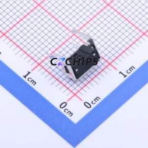 YTS-B004-1A Tactile Switch Through hole Component (THT) Switch Single Pole Single Throw Rectangle Button 1.6N Right Angle Insert - Product Image 2