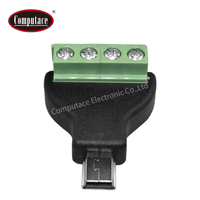 Adaptateur de borne de connexion à vis 5V 2A Mini USB mâle vers 4 broches pour alimentation d'équipement industriel